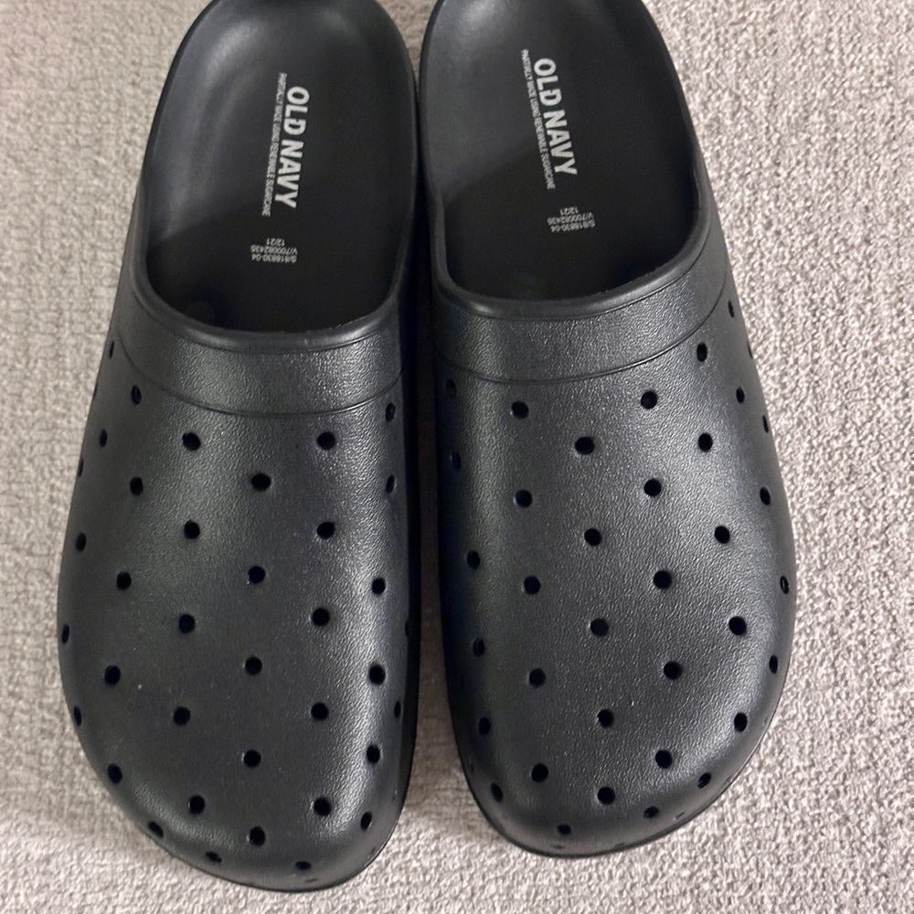 Black Old Navy Perforated Slip-On Clogs